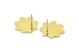 Earring Studs, 8 Raw Brass - Cloud Shaped Stud Earrings - Brass Earrings - Earrings (17x18x0.80mm) A2641