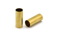 Brass Tube Beads - 10 Raw Brass Tubes (12x30mm) Bs 1476