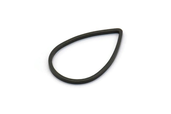 Black Drop Connector, 25 Black Oxidized Brass Drop Connectors (14x22x0.8mm) BS 1135 S167