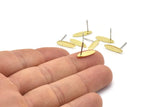 Brass Marquise Earring, 12 Raw Brass Oval Stud Earrings (14x4x0.80mm) M02575 A0089