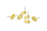 Brass Oval Earring, 12 Raw Brass Oval Stud Earrings (11x8x0.80mm) M02569 A0159