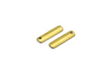 Brass Curved Charm, 40 Raw Brass Curved Rectangle Charms Geometric Findings  (15x4mm) Brs 3046  A0418
