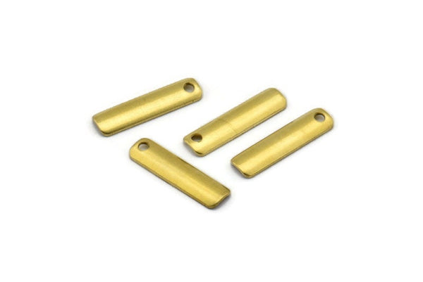 Brass Curved Charm, 40 Raw Brass Curved Rectangle Charms Geometric Findings  (15x4mm) Brs 3046  A0418