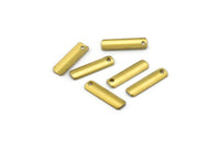 Brass Curved Charm, 40 Raw Brass Curved Rectangle Charms Geometric Findings  (15x4mm) Brs 3046  A0418