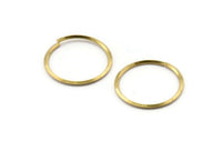 Wire Ear Hoops, 24 Raw Brass Faceted Wire Hoops, Earring Findings (20x1.3mm) E062