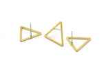 Brass Triangle Earring, 12 Raw Brass Triangle Stud Earrings (20mm) D0109 A1142