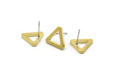 Brass Triangle Earring, 10 Raw Brass Triangle Stud Earrings (14x2mm) D0018 A2195
