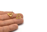 Brass Triangle Earring, 10 Raw Brass Triangle Stud Earrings (14x2mm) D0018 A2195