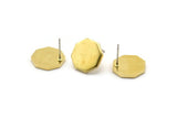 Brass Hexagon Earring, 6 Raw Brass Hexagon Stud Earrings (14x2mm) D1190 A1223