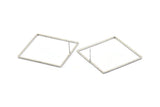Gümüş Kare Küpe, 2 Antik Gümüş Kaplama Pirinç Kare Küpe (42 mm) Bs 1310 A1778 H0204