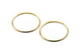 Wire Ear Hoops, 24 Raw Brass Faceted Wire Hoops, Earring Findings (30x1.3mm) E065