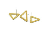 Brass Triangle Earring, 12 Raw Brass Triangle Stud Earrings (16mm) D0023 A1143