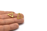 Brass Triangle Earring, 12 Raw Brass Triangle Stud Earrings (16mm) D0023 A1143