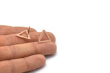 Rose Gold Triangle Earring, 4 Rose Gold Plated Brass Triangle Stud Earrings (16mm) D0023 A1143 H0920