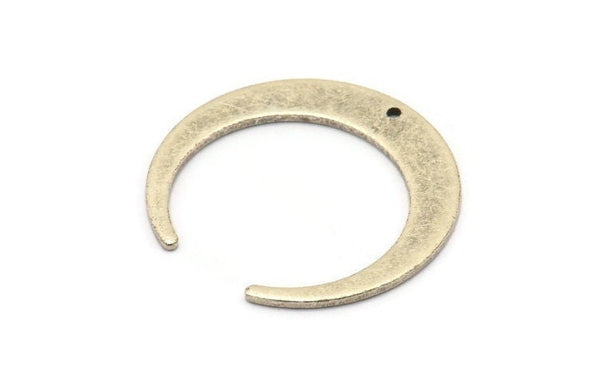 Gümüş Ay Tılsımı, 1 Delikli 6 Antik Gümüş Kaplama Pirinç Hilal Ay Tılsımı, Kolye Uçları, Küpeler, Bulgular (27,5x28,5x5x1 mm) E069 H1128