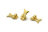Brass Butterfly Stopper, 50 Raw Brass Flower Earring Back Stopper, Earring Stud Back Stoppers (16x9mm) D1058