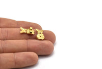 Brass Butterfly Stopper, 50 Raw Brass Flower Earring Back Stopper, Earring Stud Back Stoppers (16x9mm) D1058
