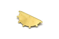 Semi Circle Pendant, 3 Raw Brass Textured Semi Circle Blanks With 2 Loops (34.5x18x0.80mm) V142
