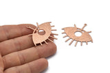 Rose Gold Eye Charm, Textured Rose Gold Plated Brass Eye Charms With 1 Loop, Pendants, Earrings (43x39x1mm) D1136 Q0881