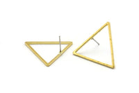 Brass Triangle Earring, 12 Raw Brass Triangle Stud Earrings (29mm) D0112 A1144