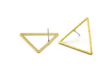Brass Triangle Earring, 12 Raw Brass Triangle Stud Earrings (29mm) D0112 A1144