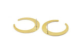 Brass Moon Earring, 6 Raw Brass Crescent Moon Stud Earrings (28.5x27.5x5x1mm) E014 A1281