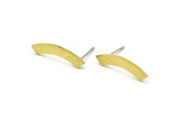 Stud Earring, 12 Raw Brass, Stud Earrings, Ear Stud, Brass Earrings (20x3.5x0.80mm) A1533