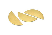 Brass Half Moon, 8 Raw Brass Semi Circle Blanks With 1 Hole, Charms, Earrings, Pendants (39x15x1mm) D0836