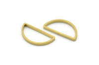 Brass Half Moon, 24 Raw Brass Semi Circle Connectors (23x12x2x0.9mm) E303