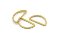 Brass Half Moon, 24 Raw Brass Semi Circle Connectors (23x12x2x0.9mm) E303