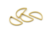Brass Half Moon, 24 Raw Brass Semi Circle Connectors (23x12x2x0.9mm) E303