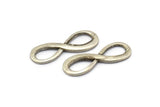 Gümüş Sonsuzluk Tılsımı, 24 Antik Gümüş Kaplama Pirinç Sonsuzluk Kolye Tılsımı, Küpeler, Bulgular (23x8x1mm) D1141 H1142