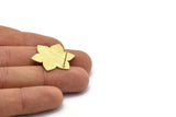Brass Flower Earring, 2 Textured Raw Brass Flower Shaped Stud Earrings (28x25x0.80mm) M02535 A0074