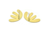 Earring Studs, 8 Raw Brass - Irregular Shaped Stud Earrings - Brass Earrings - Earrings (24x14x0.80mm) A2723