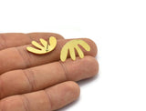 Earring Studs, 8 Raw Brass - Irregular Shaped Stud Earrings - Brass Earrings - Earrings (24x14x0.80mm) A2723