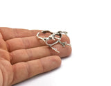 Claw Ring Settings - Antique Silver Plated Brass 4 Claw Ring Blank For Natural Stones V050 H1510