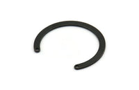 Black Circle Pendant, 6 Oxidized Black Brass Circle Pendant With 2 Holes, Findings (24x28x2.4x0.8mm) E106 H1366