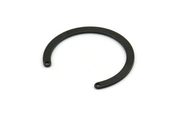 Black Circle Pendant, 6 Oxidized Black Brass Circle Pendant With 2 Holes, Findings (24x28x2.4x0.8mm) E106 H1366