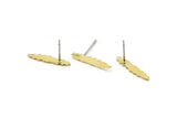 Earring Studs, 12 Raw Brass - Irregular Shaped Stud Earrings - Brass Earrings - Earrings (18x4x0.80mm) A2695
