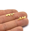 Earring Studs, 8 Raw Brass - Irregular Shaped Stud Earrings - Brass Earrings - Earrings (18x6x0.80mm) A2721