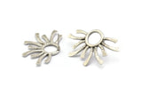 Çivi Küpe, 2 Antik Gümüş Kaplama Pirinç, Gümüş Küpeler, Gümüş Çivi Küpeler (37x24mm) N1503 H1570