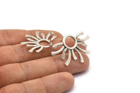 Çivi Küpe, 2 Antik Gümüş Kaplama Pirinç, Gümüş Küpeler, Gümüş Çivi Küpeler (37x24mm) N1503 H1570