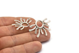 Çivi Küpe, 2 Antik Gümüş Kaplama Pirinç, Gümüş Küpeler, Gümüş Çivi Küpeler (37x24mm) N1503 H1570