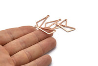 Open Triangle Charm, 6 Rose Gold Plated Brass Triangle Charms with 1 Loop (27x9x1mm) BS 2185 Q0572