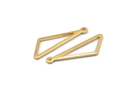 Open Triangle Charm, 6 Gold Plated Brass Triangle Charms with 1 Loop (27x9x1mm) BS 2185 Q0572