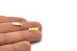 Brass Rectangle Earring, 12 Hammered Raw Brass Rectangle Stud Earrings With 1 Hole (14x4x0.80mm) M02815 A0168