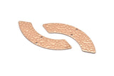 Rose Gold Rectangle Bar, 2 Hammered Rose Gold Plated Brass Rectangle Connectors With 2 Holes (46x9x0.80mm) D934 Q0854