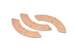 Rose Gold Rectangle Bar, 2 Hammered Rose Gold Plated Brass Rectangle Connectors With 2 Holes (46x9x0.80mm) D934 Q0854