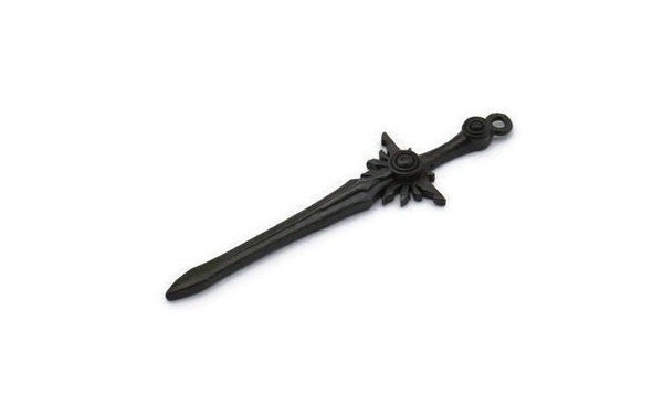 Black Sword Charm, 2 Oxidized Black Brass Sword Charms With 1 Loop, Earrings, Charms Pendants, Findings (46x12mm) N1625 S1179