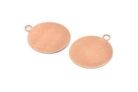 Rose Gold Round Tag,2 Rose Gold Plated Brass Textured Round Stamping Blanks With 1 Loop,Earrings,Pendants (35x30x0,50mm) D0734 Q0769